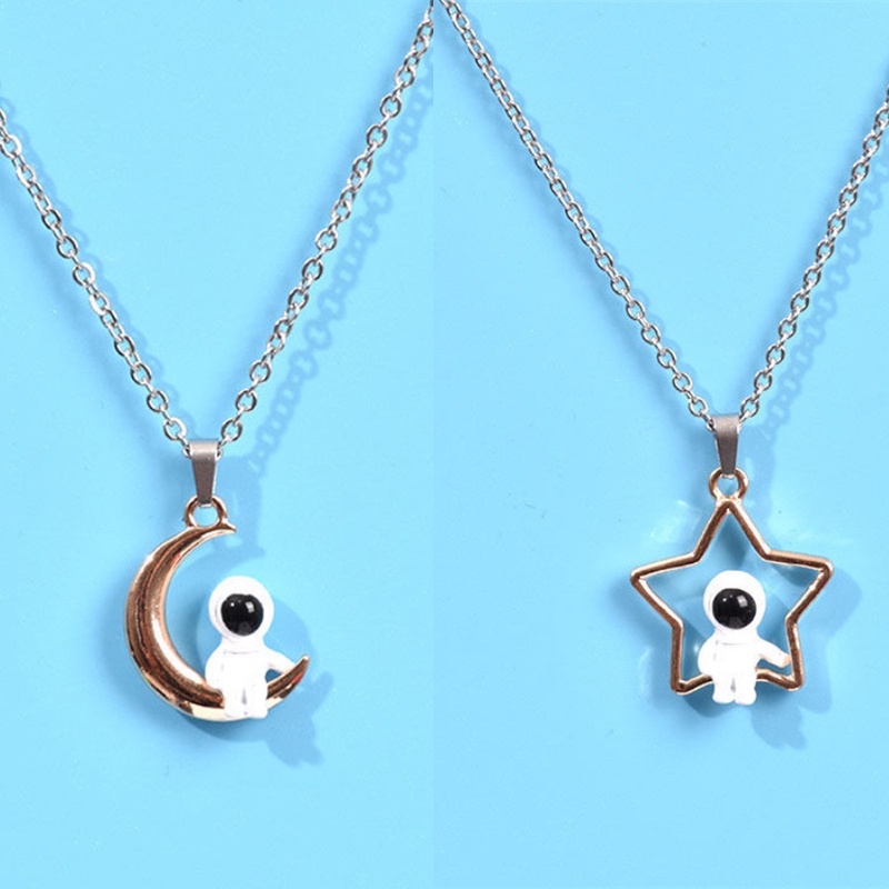 Vòng cổ Hợp Kim Mặt Hình Phi Hành Gia / Mặt Trăng Ngôi Sao 3D Đơn Giản Thời Trang Hip hop Cho Cặp Đôi