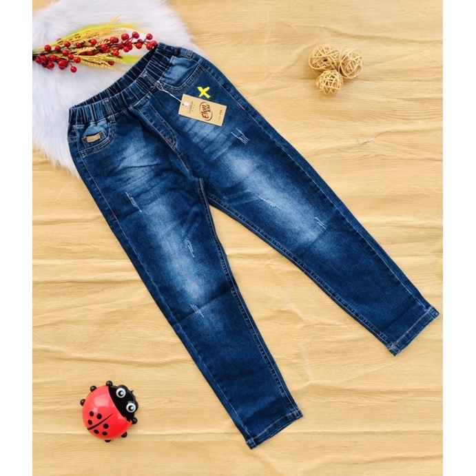 🚗 Quần jean dài co giãn bé trai từ 33-60kg
