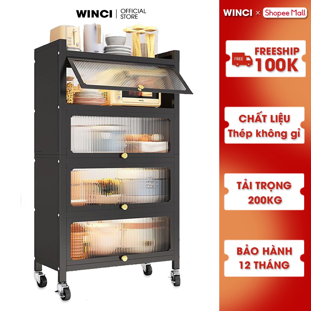 Kệ tủ để đồ đa năng Winci A9, Có nắp đậy kín và bánh xe di chuyển, Bảo hành 12 tháng.
