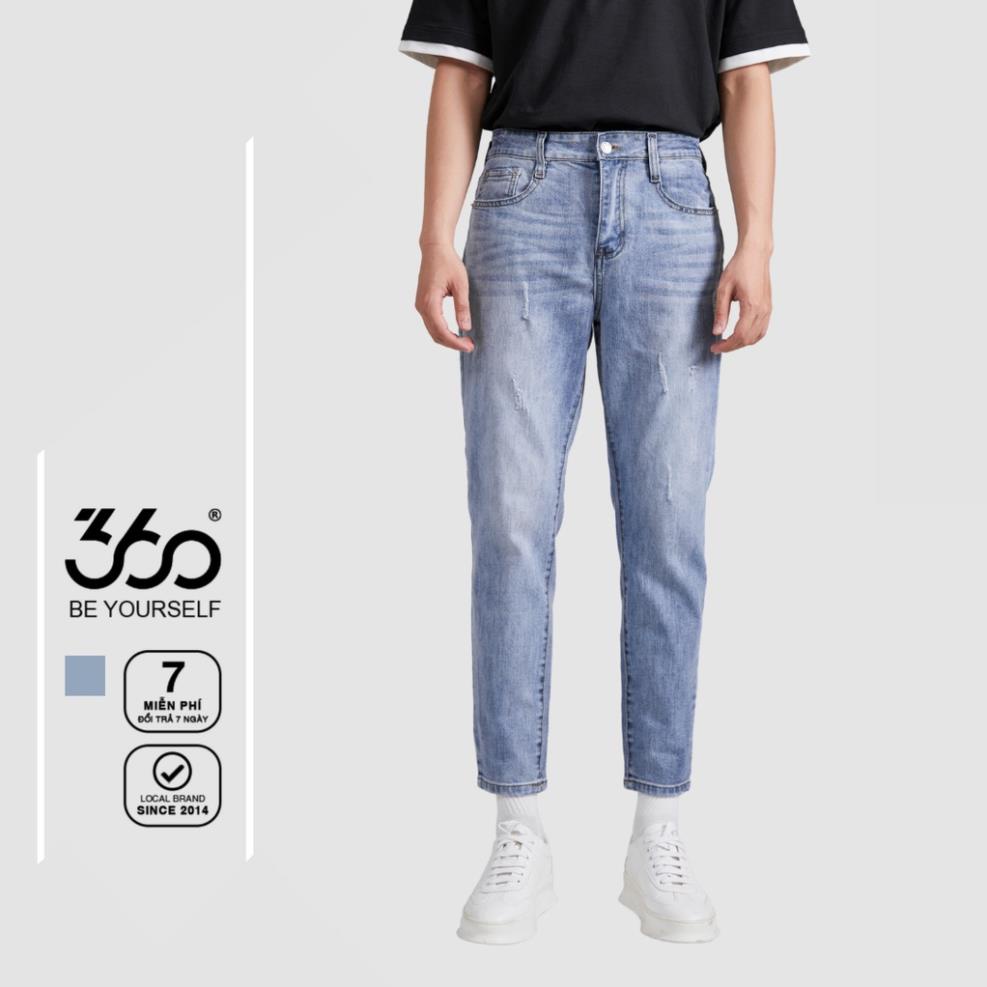Quần jean nam slimfit thương hiệu 360 Boutique màu xanh denim - QJDOL324 *