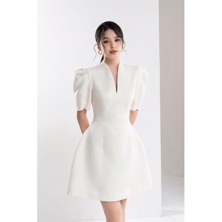 Đầm đi tiệc, đầm cổ V xinh xắn cho nữ bigsize 50-90kg