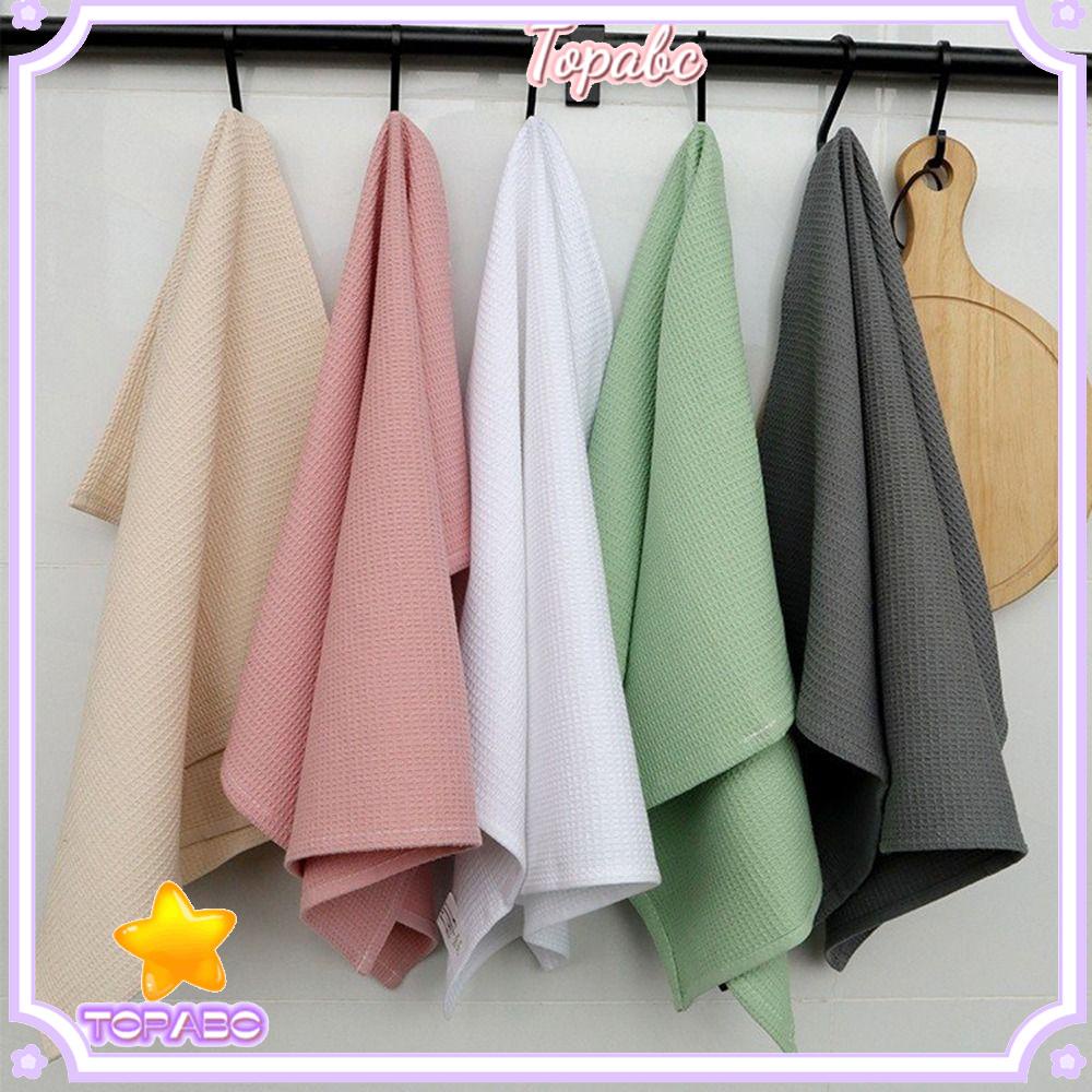 TOP Kitchen Rag Rectangle Waffle Scouring Pad QuickDrying Cotton Thickening Washing Towels