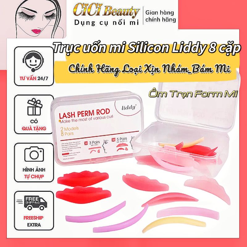 Trục uốn mi silicon Liddy 8 cặp cao cấp chính hãng (Ôm trọn phom mi mắt)