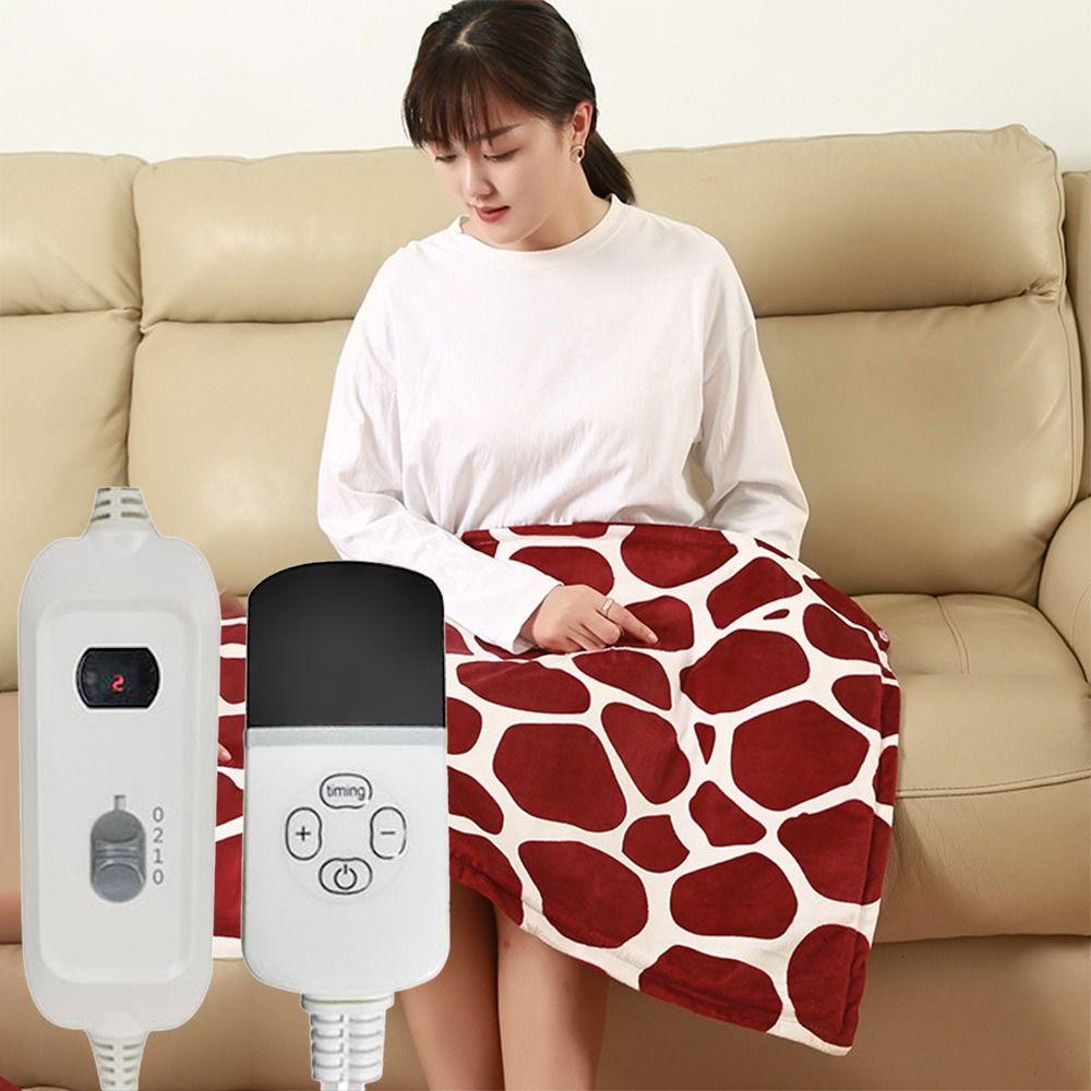 Chăn Đệm Sưởi Ấm Điện Tử Bằng Vải Flannel Mềm Mại In Họa Tiết Hươu