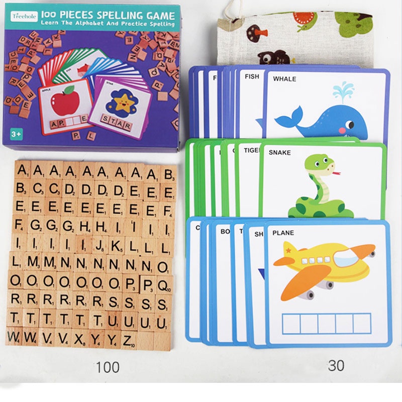 Bộ 100 chữ cái ghép vẫn tiếng anh kèm thẻ