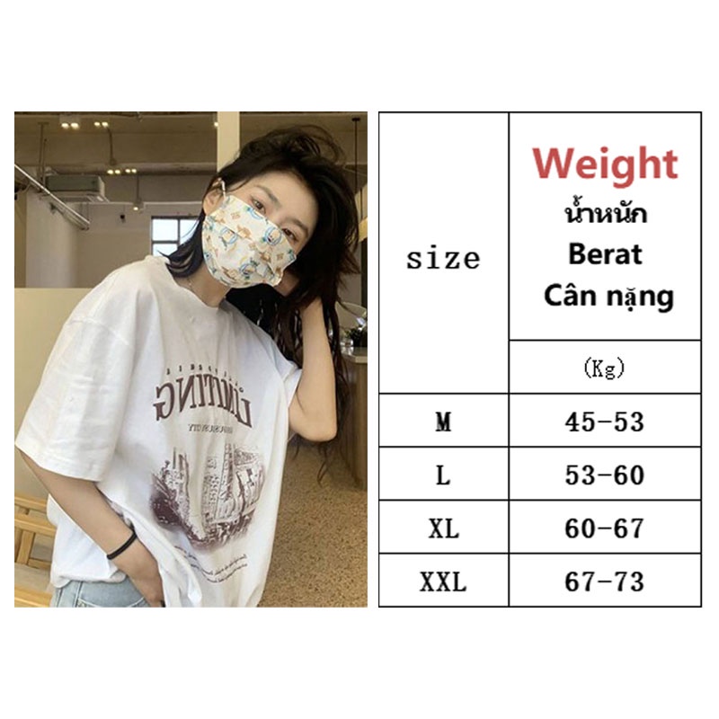 Áo Thun Nữ Ngắn Tay Cổ Tròn In Chữ Thời Trang Mới