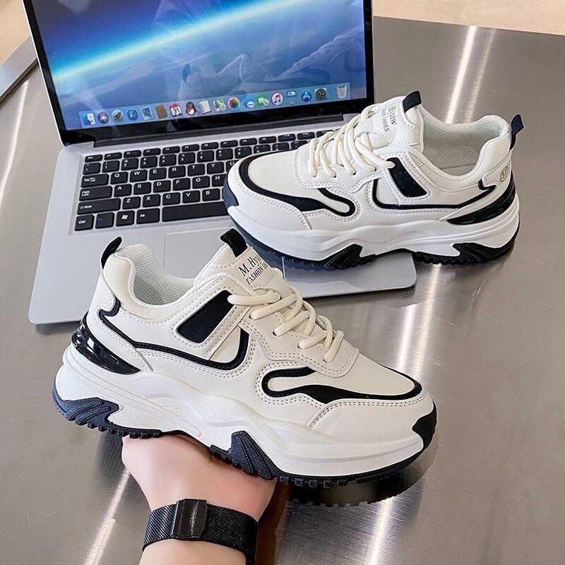 Giày thể thao nữ đế độn may viền