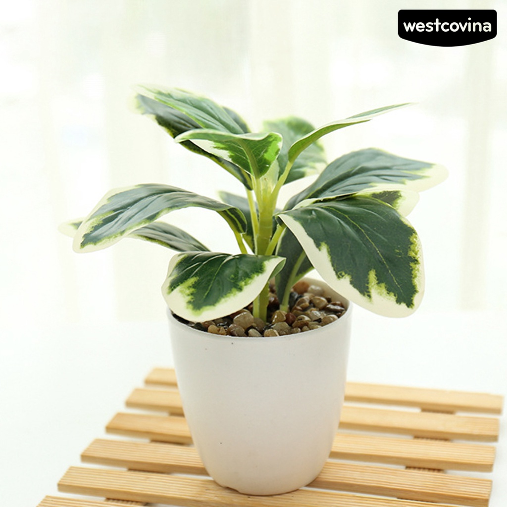 [WEST]⚘Chậu Cây Giả Không Phai Màu Lâu Trôi Không Cần Khoan Lỗ Trang Trí Đám Cưới