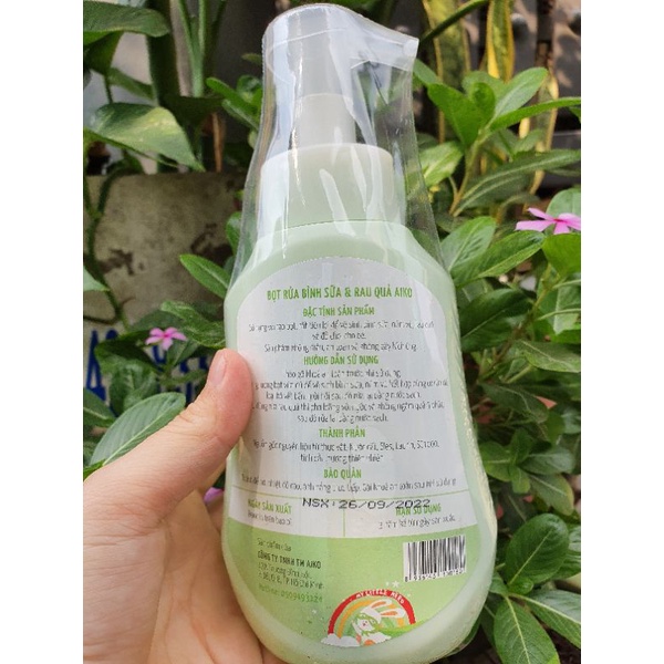 CÓ 2 HƯƠNG - Bọt rửa bình sữa và rau củ Aiko 500ml