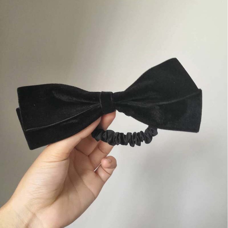 Nơ Thun Buộc Tóc Hình Nơ Bản Nhỏ Màu Đen Thời Trang Tiểu Thư Phong Cách Idol Hàn Quốc Cho Nữ Dobi KT3