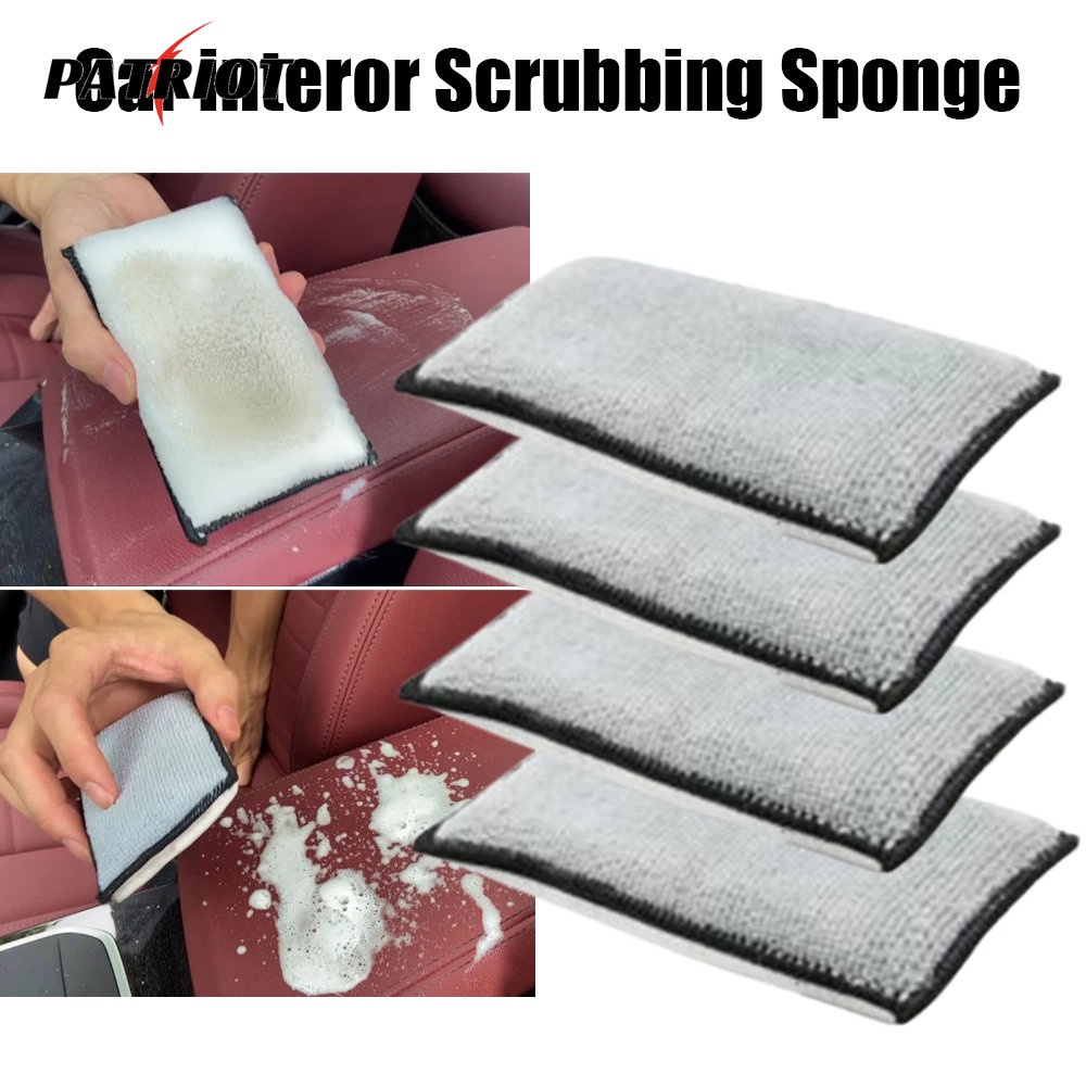 Mút Lau Chùi Xe Hơi Hai Mặt Bằng Nhựa Vinyl Phối Da Chống Trầy Xước Đa Năng