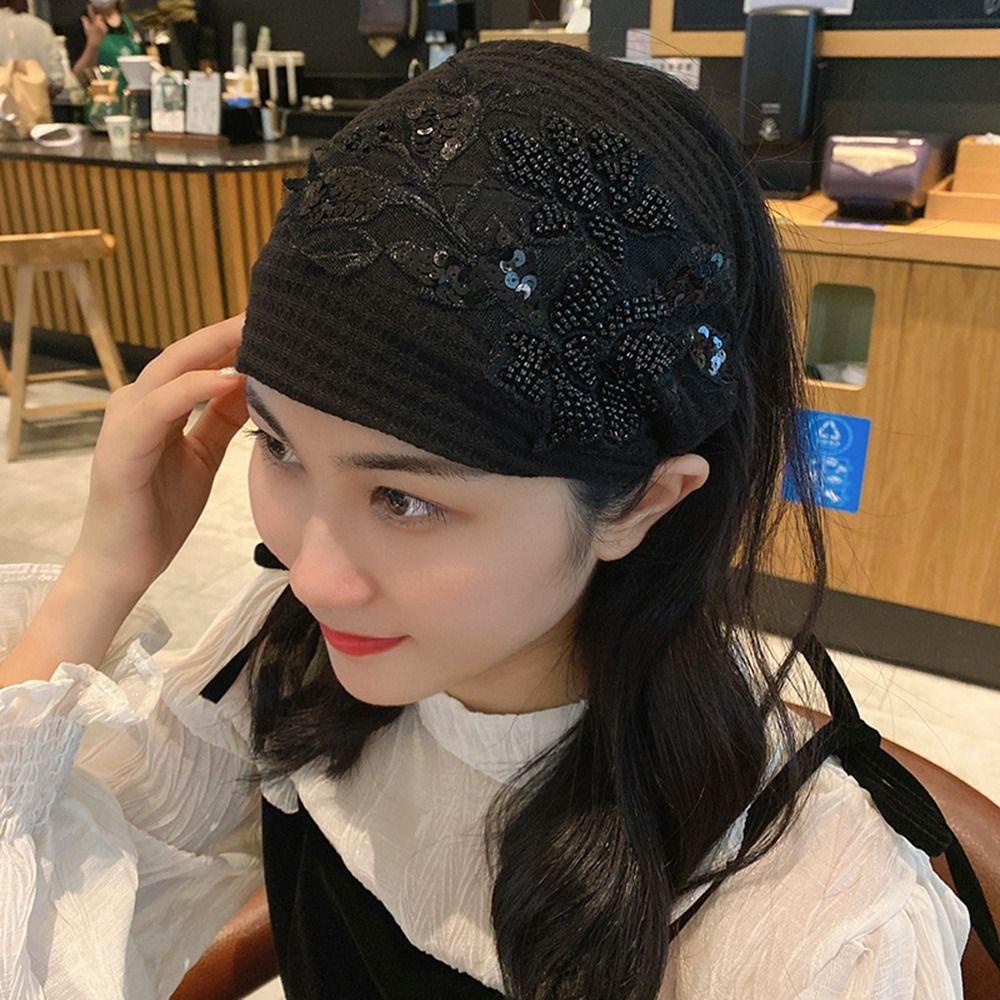 Băng Đô Len Thêu Hoa Xinh Xắn Cho Nữ