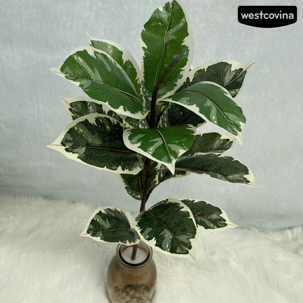 [WEST]⚘1 Nhánh Lá Giả Bằng Lụa Sống Động Trang Trí Bàn Trung Tâm