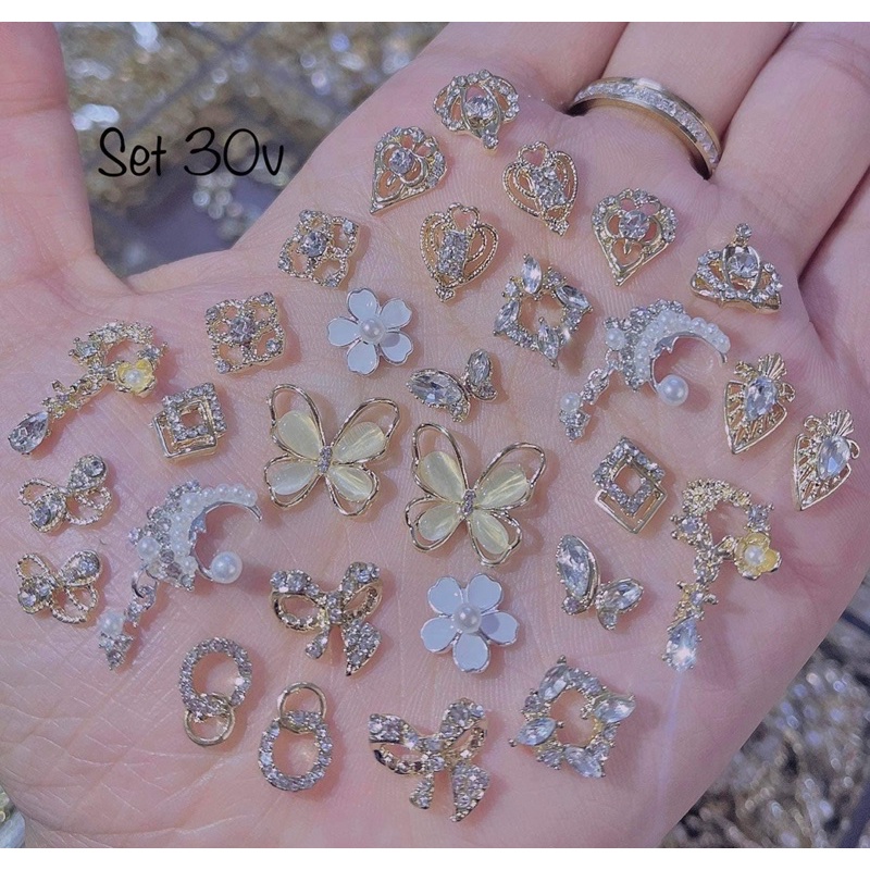 Set charm đính móng mix nhiều kiểu