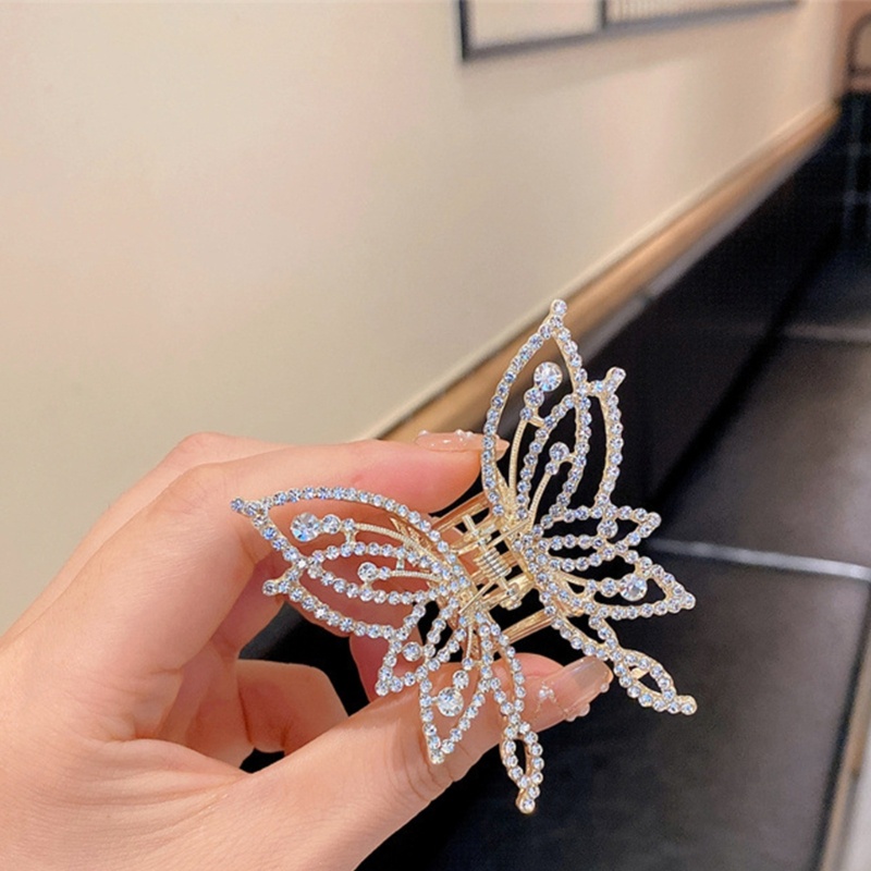 Kẹp Tóc Càng Cua 2 "Bằng Kim Loại Đính Đá Và Ngọc Trai Nhân Tạo Kiểu Tóc Cho Nữ