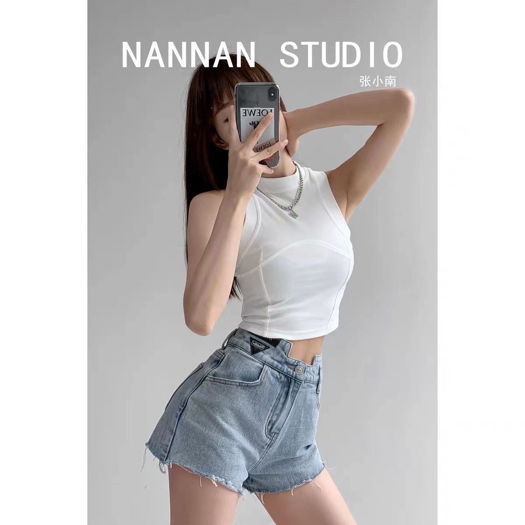 Áo Croptop Sát Nách Dáng Ôm Quyến Rũ Cho Nữ