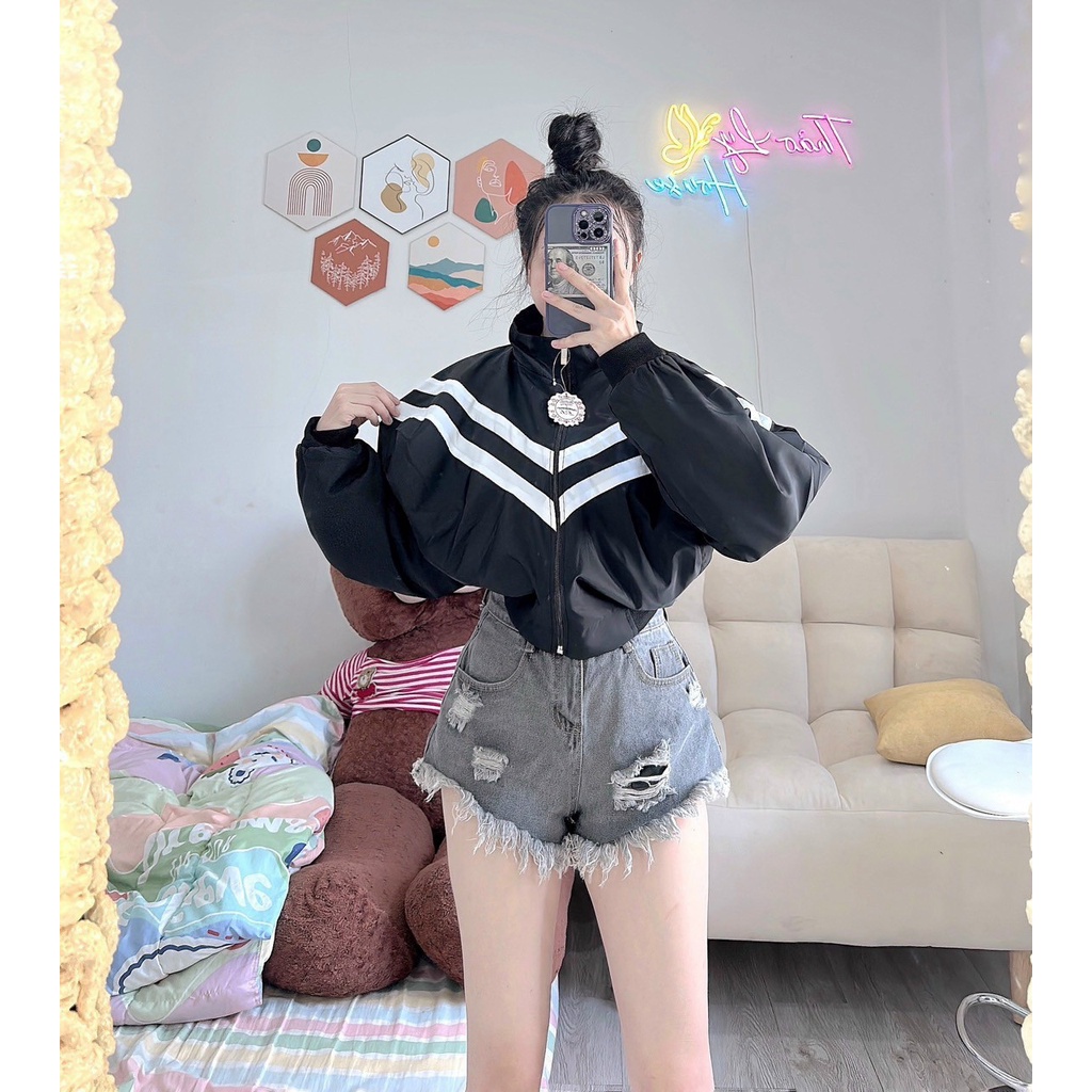 Áo khoác dù form lửng hai sọc thể thao thời trang - ĐĂNG QUANG CLOTHER