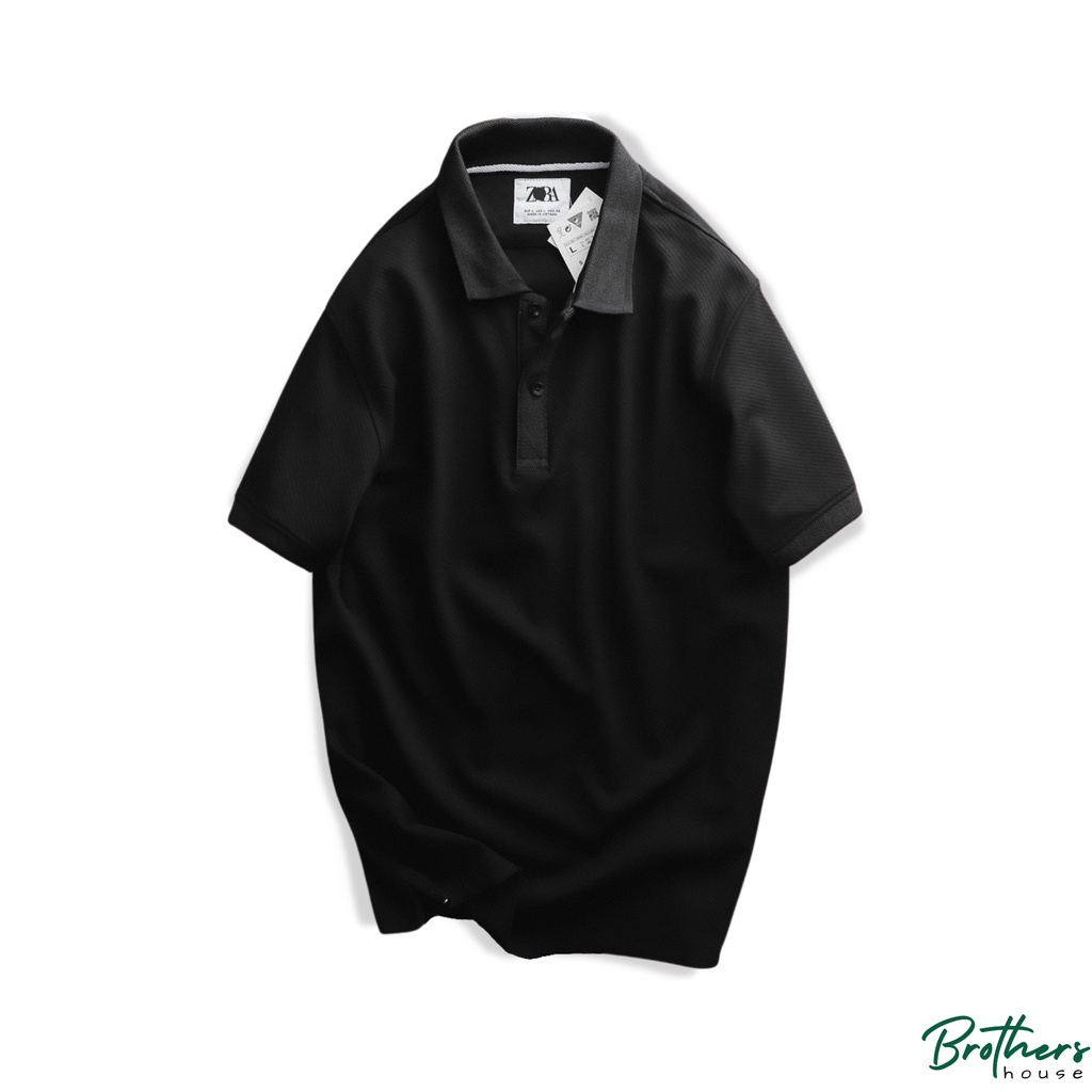 Áo polo Zara basic vải gân, lịch lãm không kém phần nổi bật