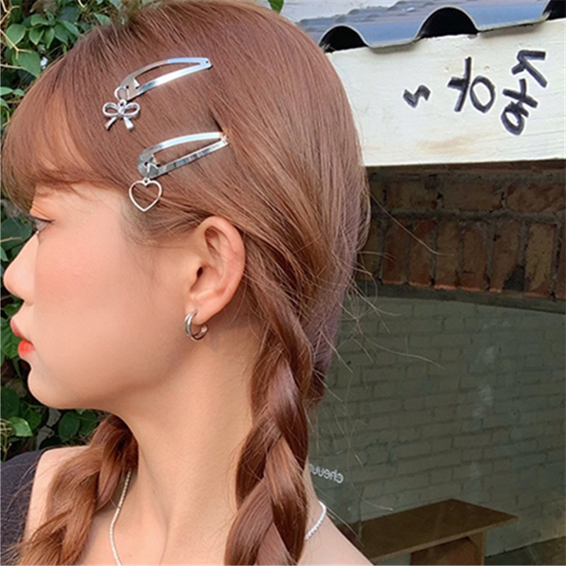 Kẹp tóc RINHOO FRIENDSHIP từ kim loại đơn giản thời trang phong cách mùa hè Hàn Quốc xinh xắn