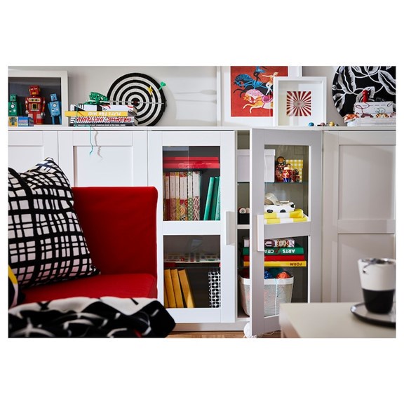 KALUA, Kệ đựng đồ 3 tầng có cửa STO_055, 78x41x95cm, kệ gỗ Scandi Home