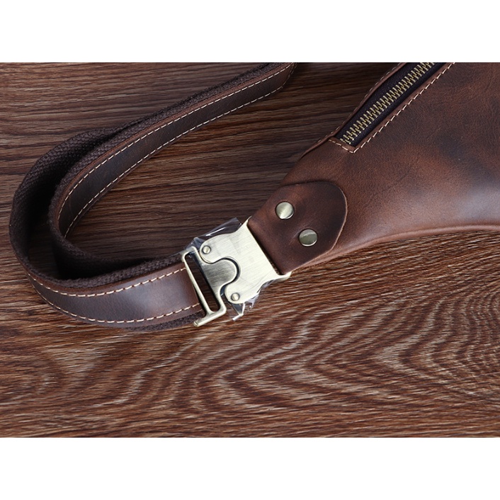 Túi bao tử bằng da thật phong cách Retro