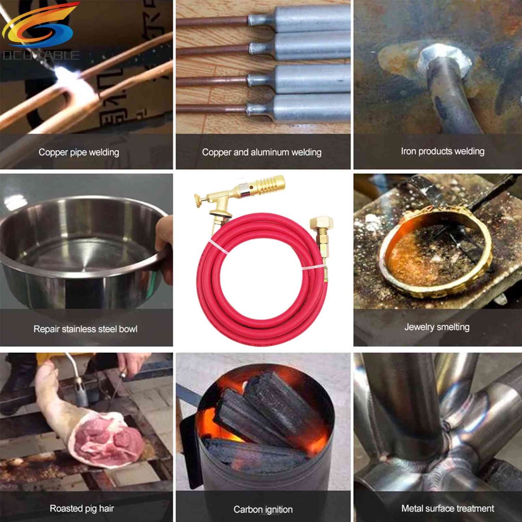 Đèn Khò Bằng Đồng Kèm Ống Cao Su 1.6m LPG Chuyên Dụng Cho Nướng BBQ