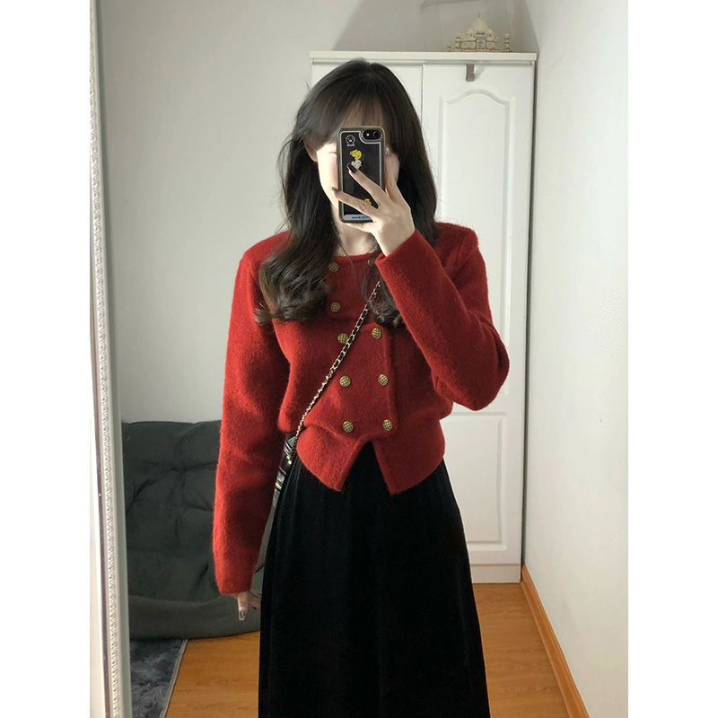 Áo Sweater Dệt Kim Lệch Tà Kiểu Pháp Thời Trang Thu Đông Cá Tính