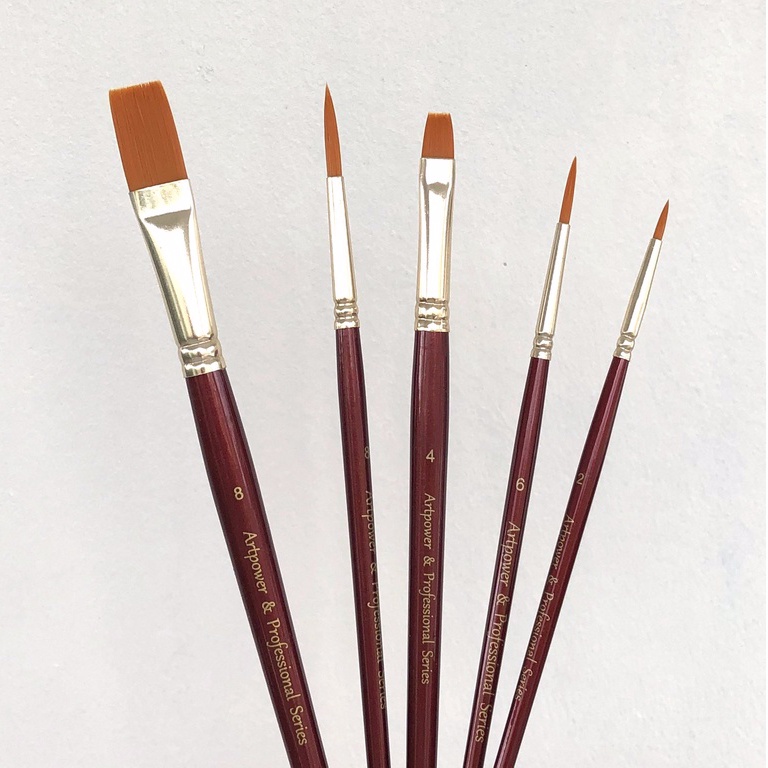 [XÓM VẼ] Bộ cọ vẽ màu nước cơ bản Artpower MA121- Bộ 5 cây