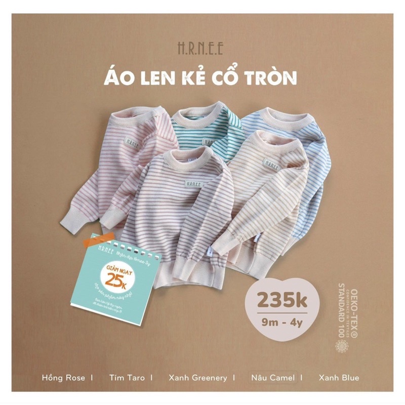 Áo len cổ tròn Hrnee cho bé siêu mềm - Suzy Baby