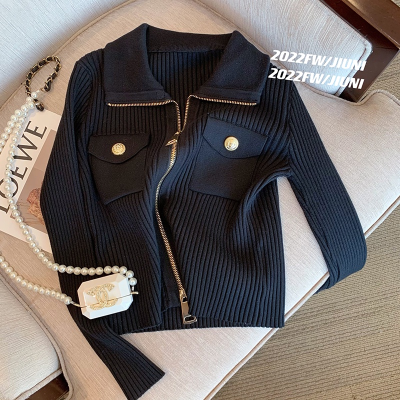 Áo Khoác Cardigan Dài Tay Màu Đen Thời Trang Cho Nữ  tao bao