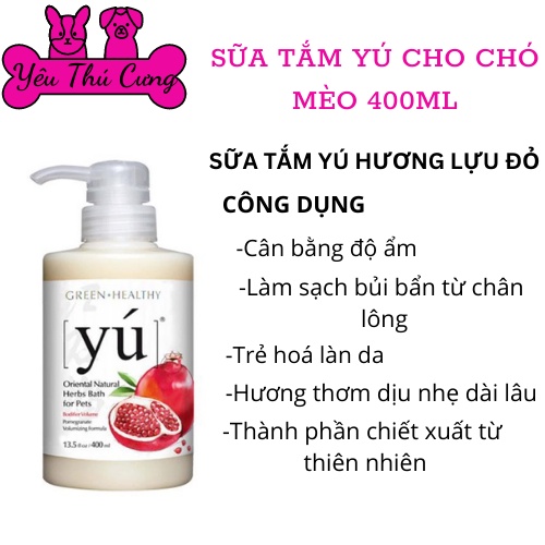 Sữa tắm Yú cho chó mèo các loại 400ml-YÊU THÚ CƯNG