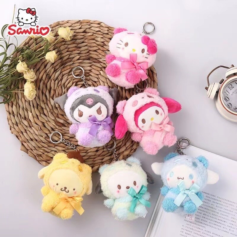 Sanrio móc khoá búp bê nhồi bông hình kuromi melody losto