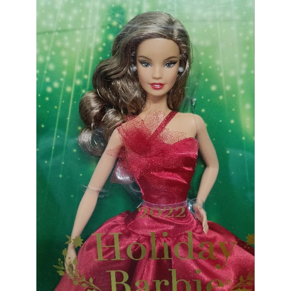 Búp bê barbie Holiday 2022 tóc nâu