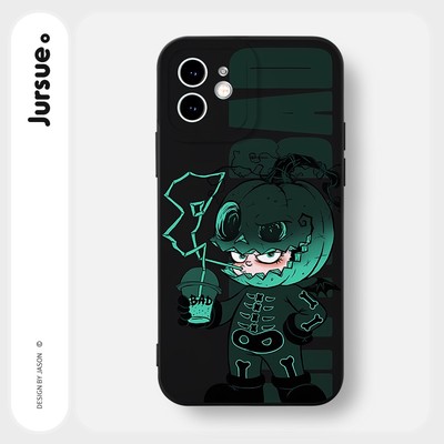 Ốp lưng JURSUE mềm chống bẩn hình độc lạ ngầu đen Cho iPhone 17 16 15 14 13 12 11 Pro Max SE 2020 X XR XS ip 8 7 Plus Y2748