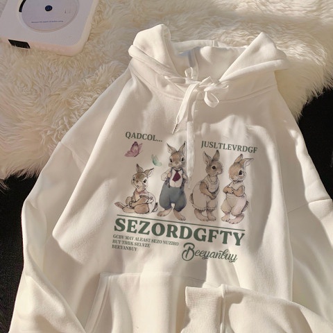 Áo Hoodie Tay Dài Dáng Rộng In Họa Tiết Hoạt Hình Phong Cách Harajuku Mỹ Thời Trang Cho Nam Và Nữ