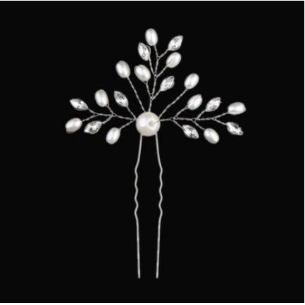 Kẹp tóc hình chữ U đính đá pha lê ngọc trai thanh lịch