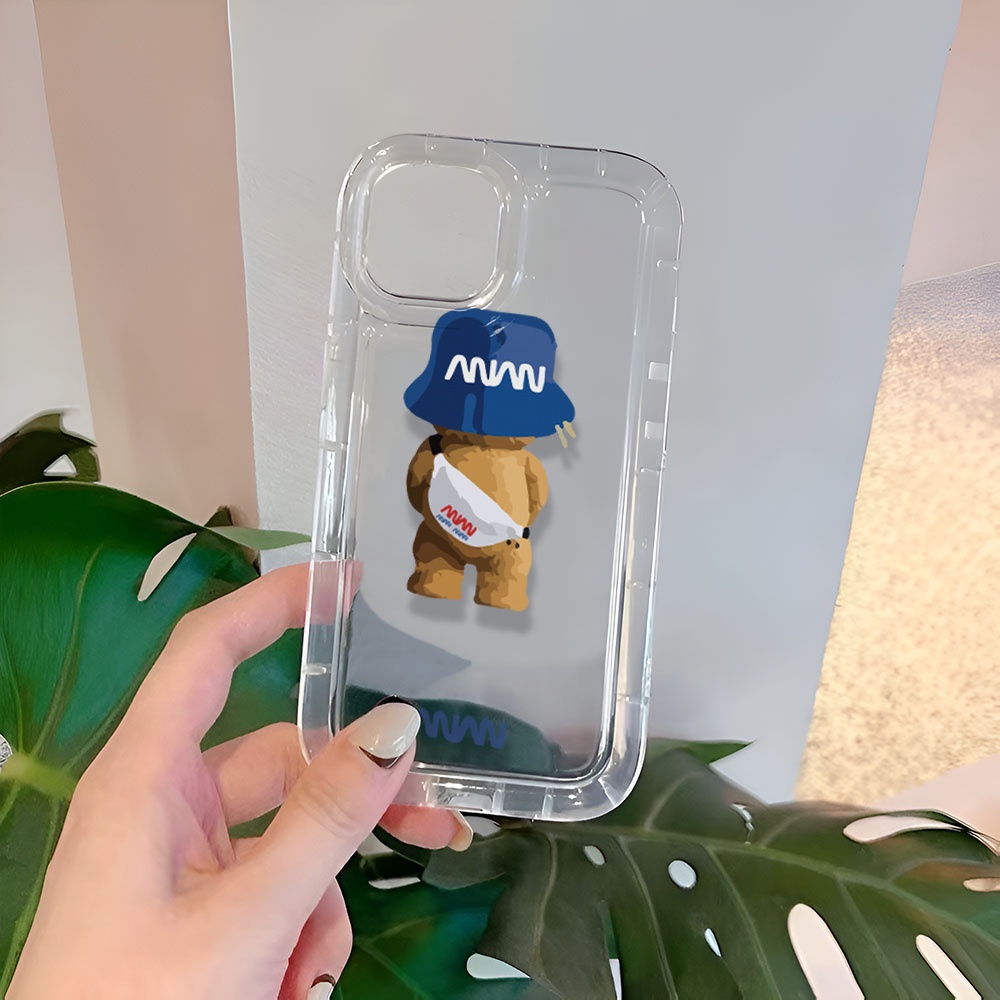 Ốp Điện Thoại Trong Suốt In Hình Gấu NASA Cho iphone 14promax 11 13 12 7Plus X XS Max