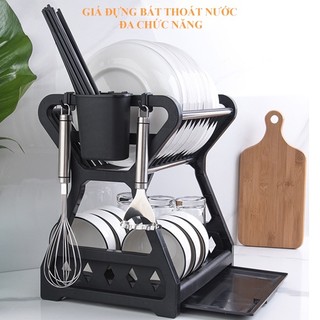 Kệ để bát đĩa 2 tầng nhỏ gọn, giá úp chén đĩa
