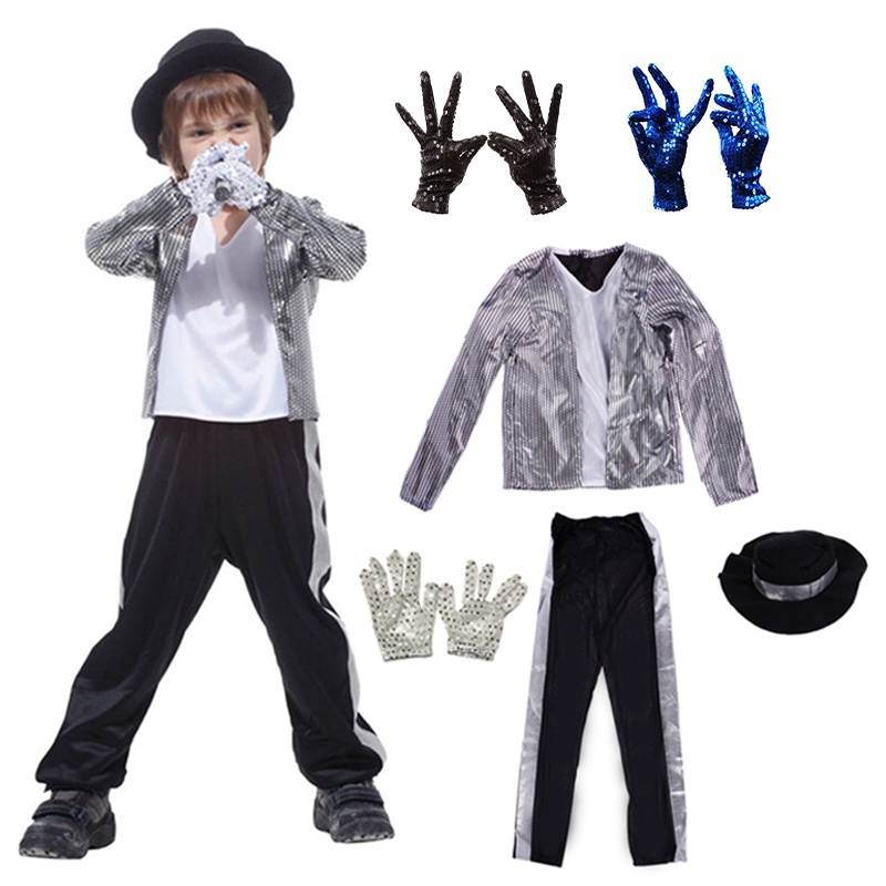 Trẻ em trai trẻ em Michael Jackson phù hợp với trang phục cosplay show Halloween sinh nhật fancy bên