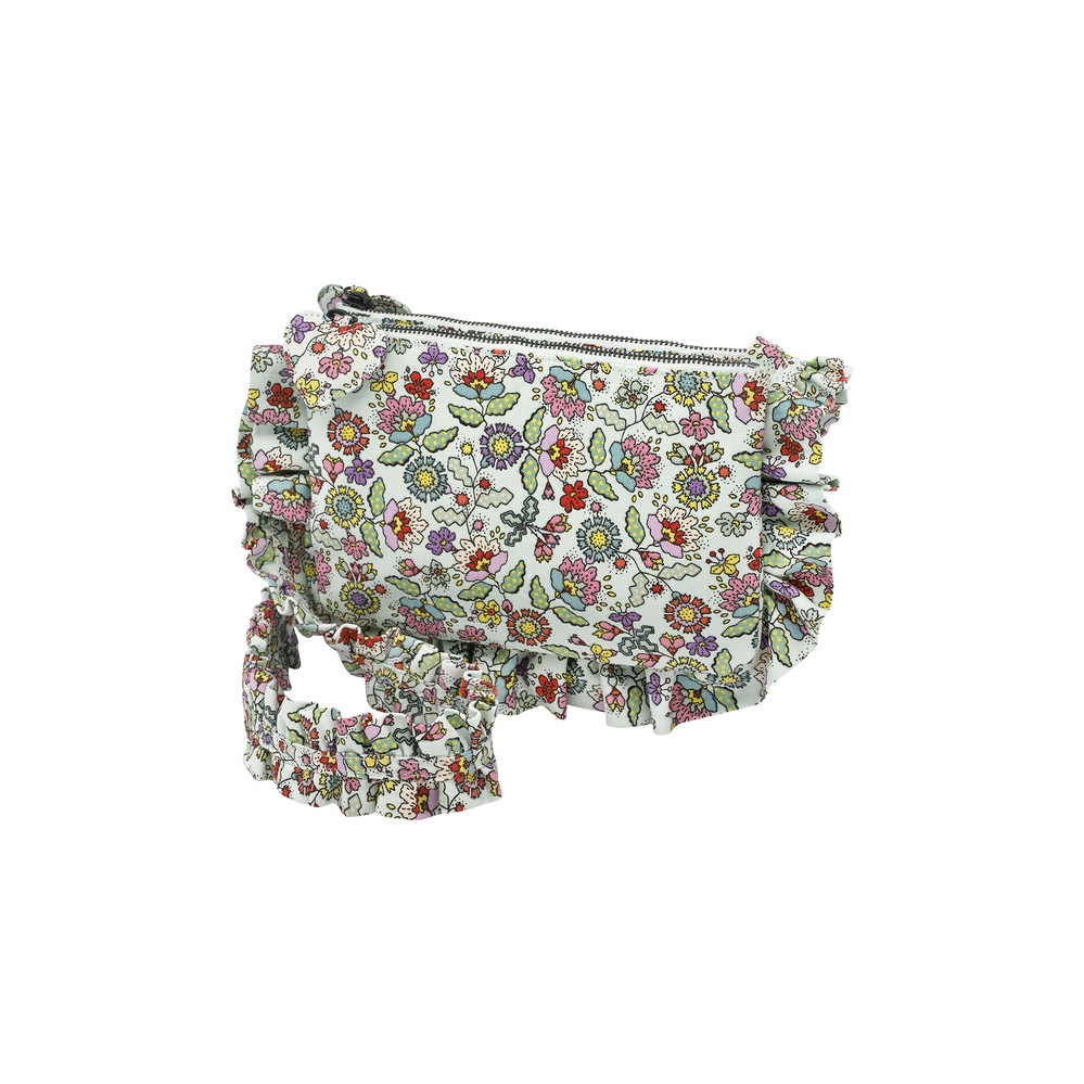 Cath Kidston - Túi đeo chéo/Organic Cotton Ruffle Cross Body - Dense Paisley - Mint