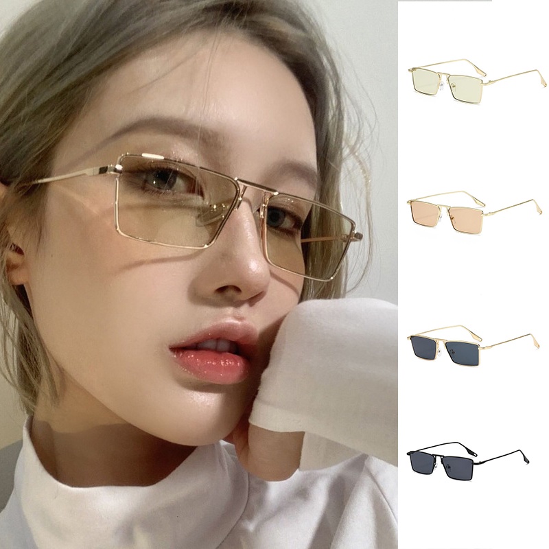 Kính Mát Gọng Vuông Kim Loại Thời Trang Cho Nữ