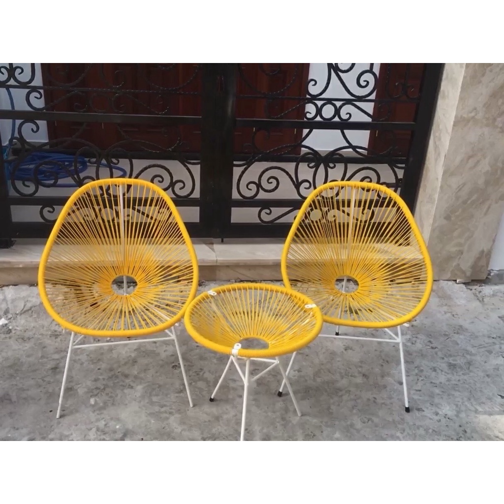 Bàn Ghế Ban Công Chung Cư Mây Nhựa Acapulco Bộ 1 Bàn 1 Ghế