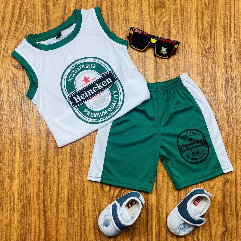 Đồ bộ trẻ em thời trang thiết kế cộc tay chất vải thun lạnh in hình ngộ nghĩnh phù hợp với bé trai và bé gái DBHENIKEN