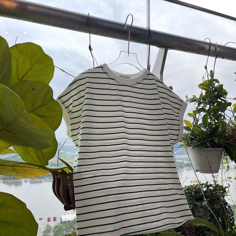 BABY TEE SỌC TRẮNG XANH