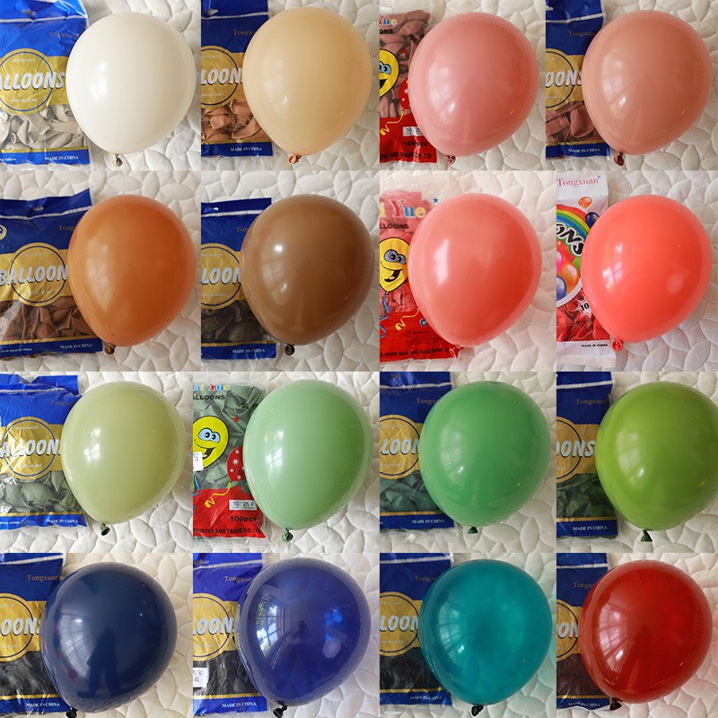 Set Bóng Lì Retro Tông Xuân Size 10 inch Trang Trí Sinh Nhật,Người lớn Phong Cách Hàn Quốc 50/100 quả