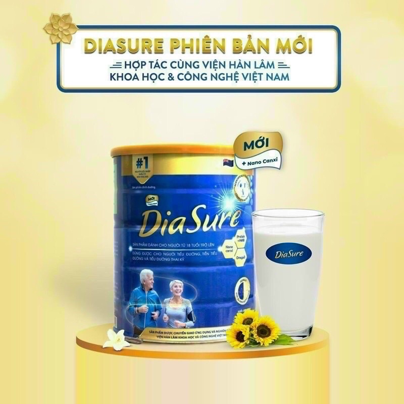 Sữa non DIASURE giúp bổ sung Cano canxi , ngăn ngừa biến chứng tiểu đường