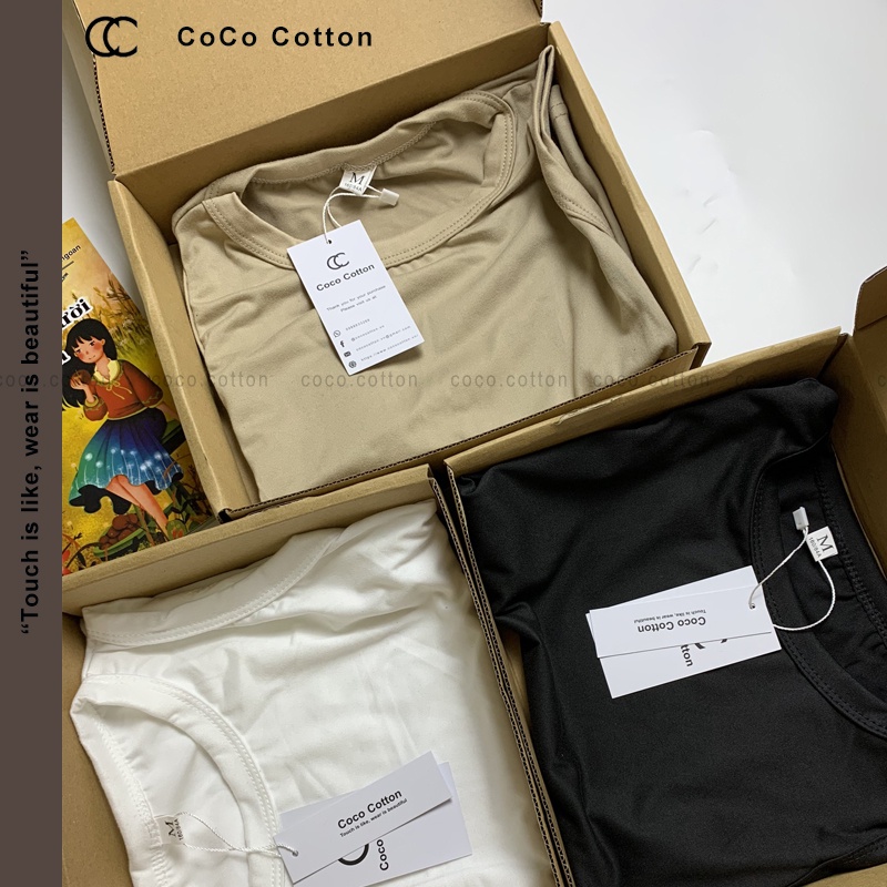 Áo ba lỗ croptop nữ COCOCOTTON cao cấp CC09
