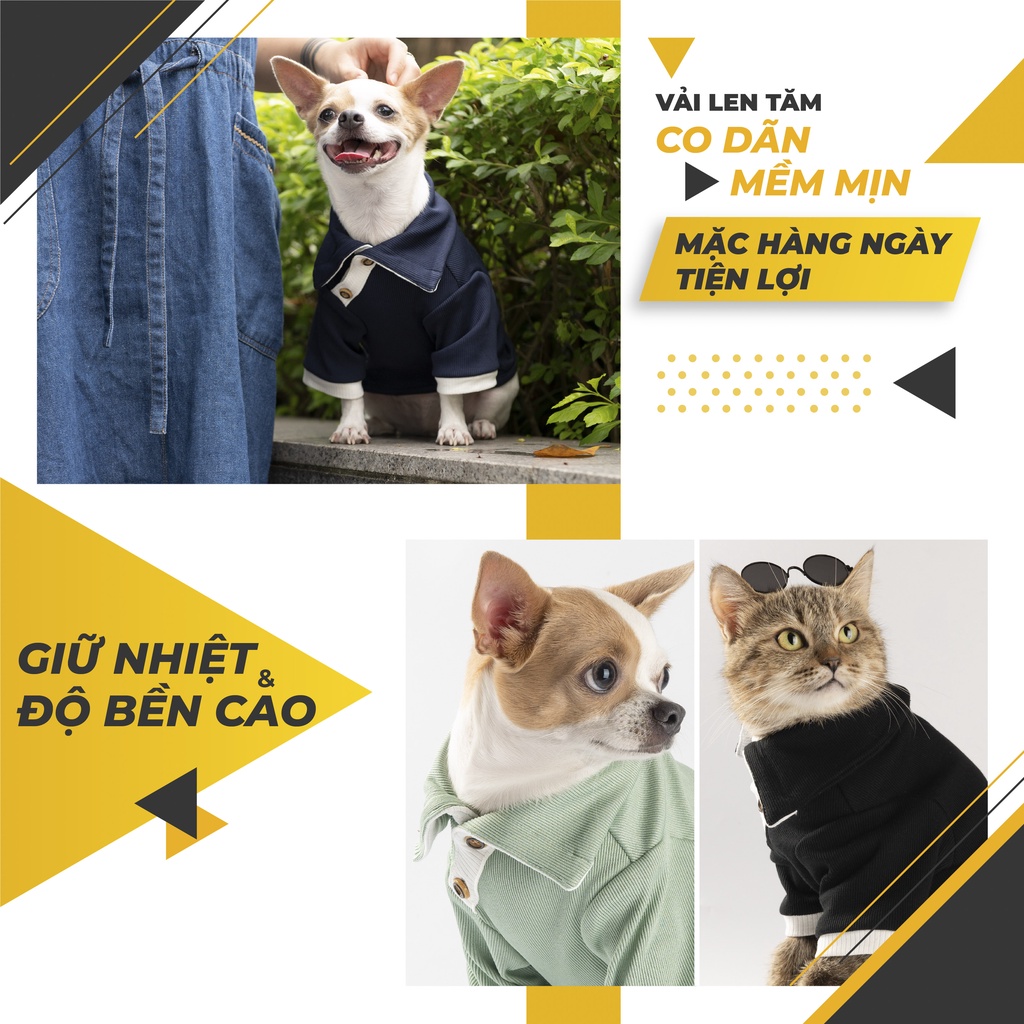 Áo Thun cúc chéo sành điệu cho chó mèo - SaboCoco