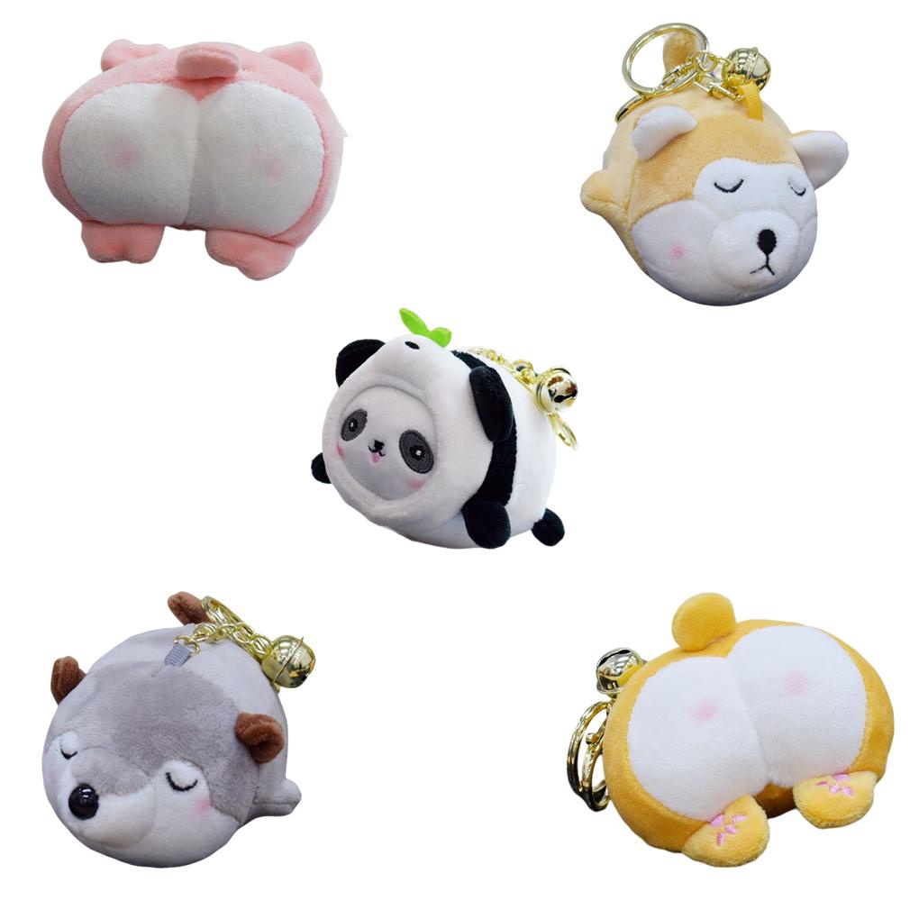 Set 2 Móc Khóa Hình Thú Nhồi Bông Dễ Thương