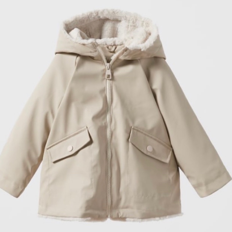 XD- Áo khoác raincoat lót lông siêu ấm size 9/12m-4/5y